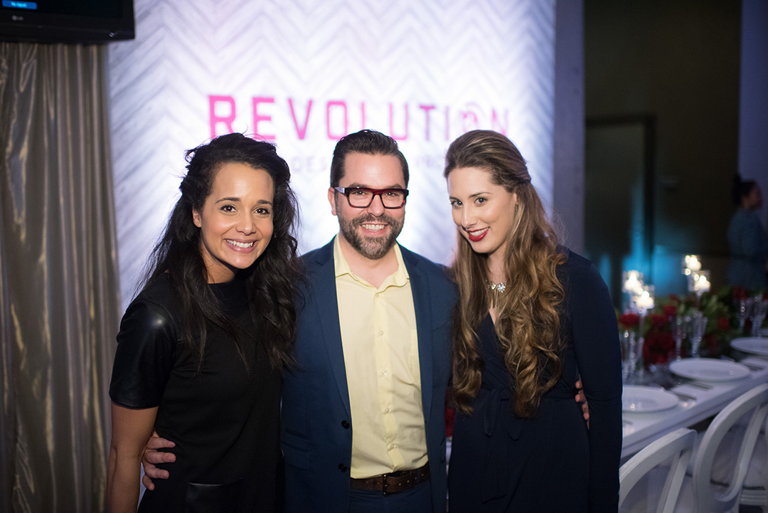 Hannah Cohen, Danny Tippett, and Renee Diodonet from Revolution Events.