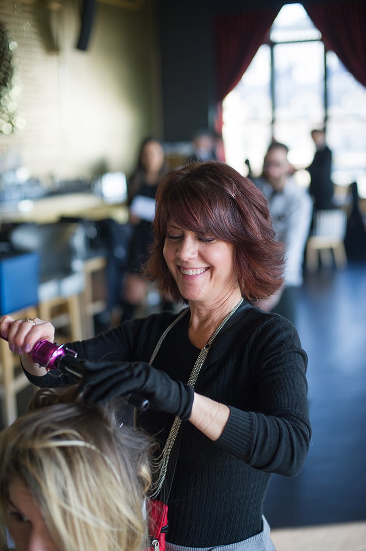 Giselle from Hair by Giselle prepped the models for the runway show.