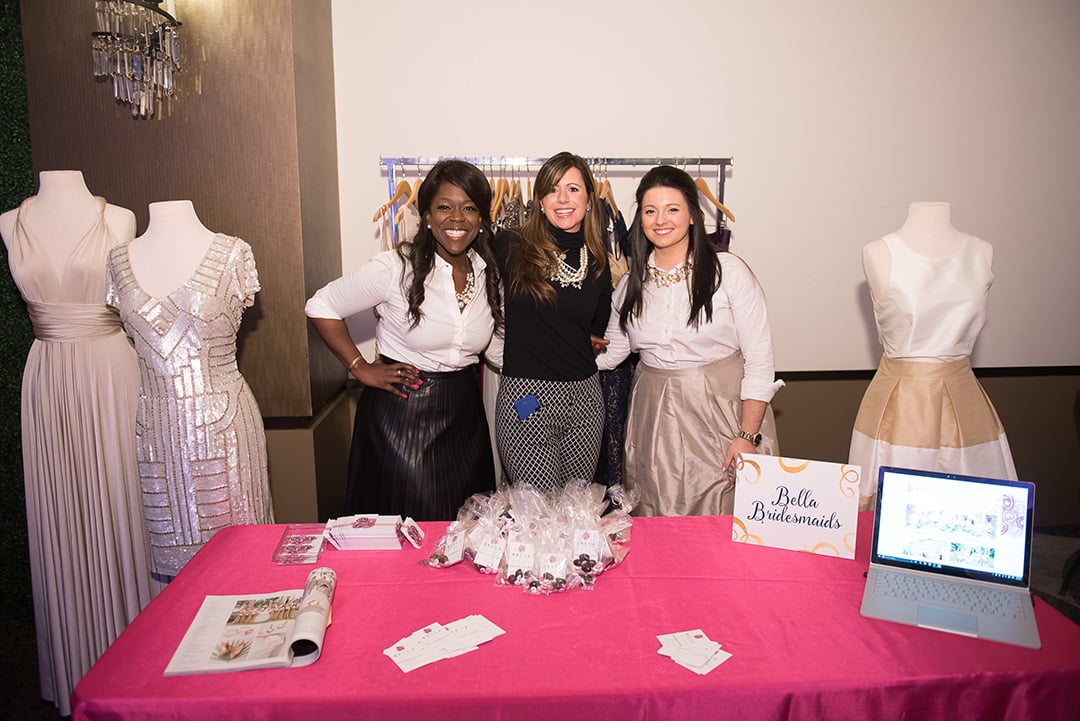 Bella Bridesmaids helped guests find the perfect bridesmaid dresses at their booth.