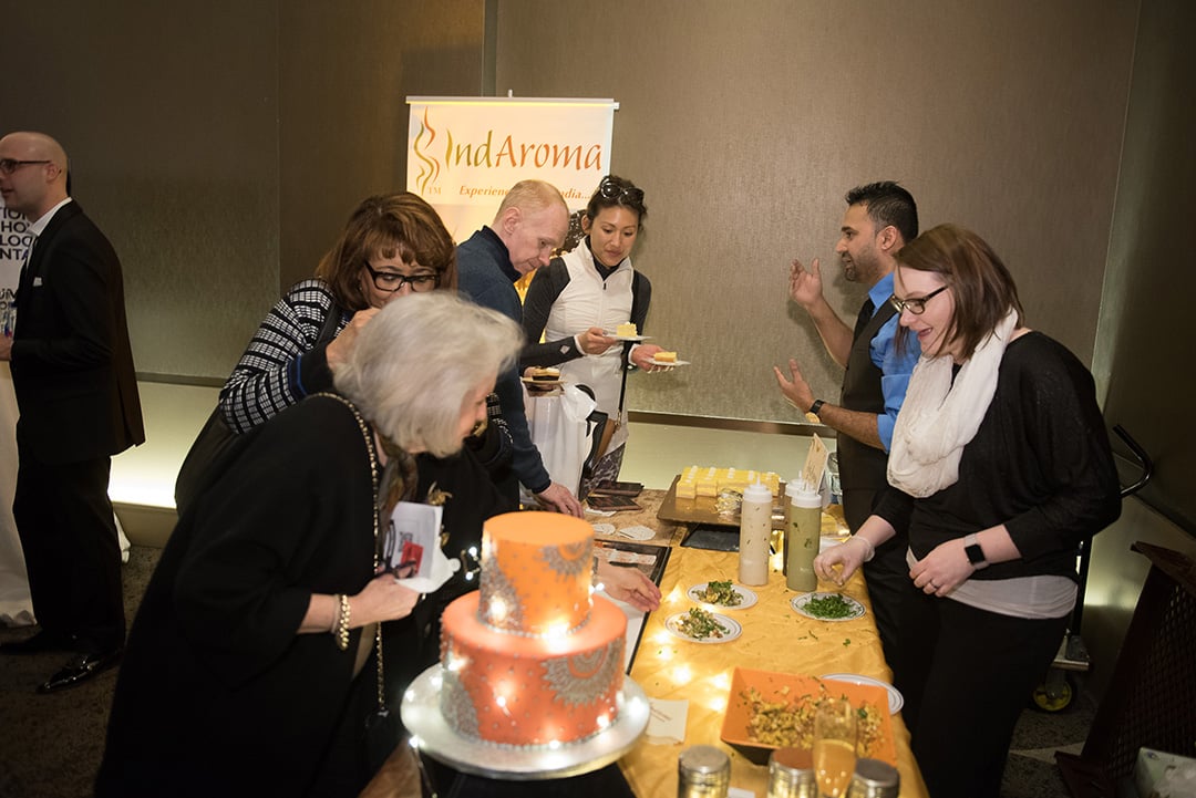 Hungry attendees sampled delicious food from IndAroma catering.