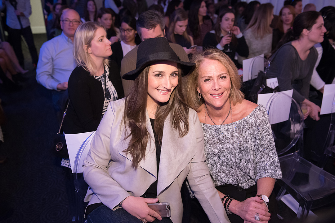 Lindsay and Cathy Hodin smile for the camera before the runway show. 