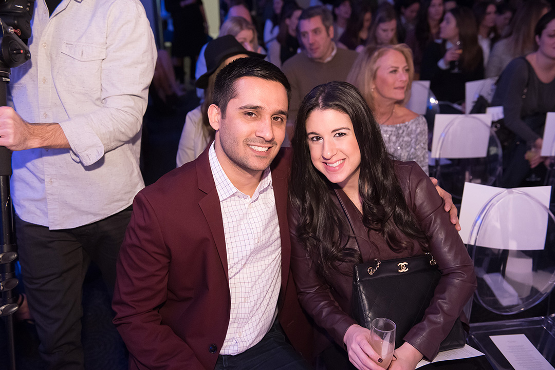 Hootan Kaboli and Bianca Zoulfaghary before the runway show. 