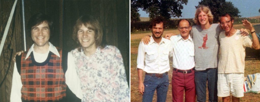 Left, Sovereign Grace Ministries founders Larry Tomczak and C.J. Mahaney (also second from right in right photo) met in the ’70s Jesus movement and led a ministry of churches, including Covenant Life Church in Gaithersburg and SGC Fairfax, that drew thousands. Photographs courtesy of Google.