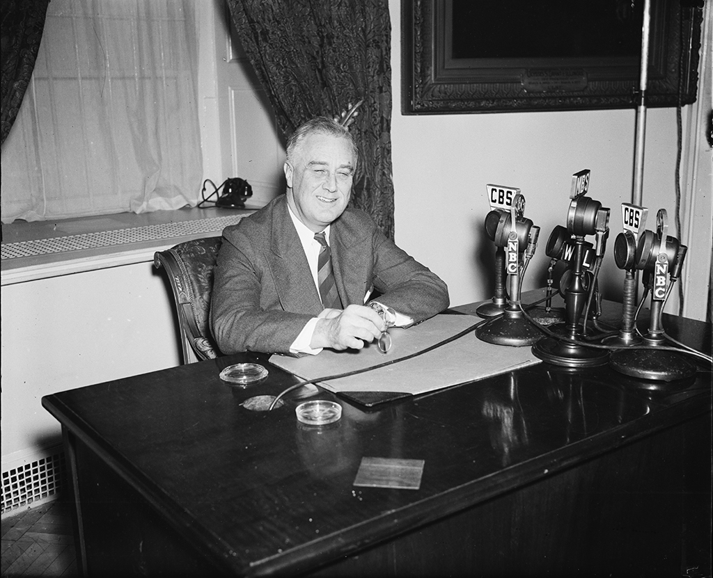FDR harnessed the new, intimate medium of radio to get his message out to the masses. Photograph courtesy of the Library of Congress.