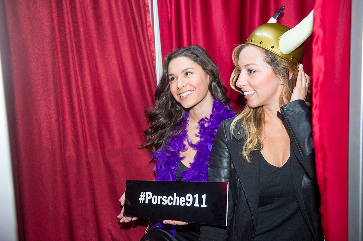 Guests pose in the photo booth provided by Booth-o-Rama. 