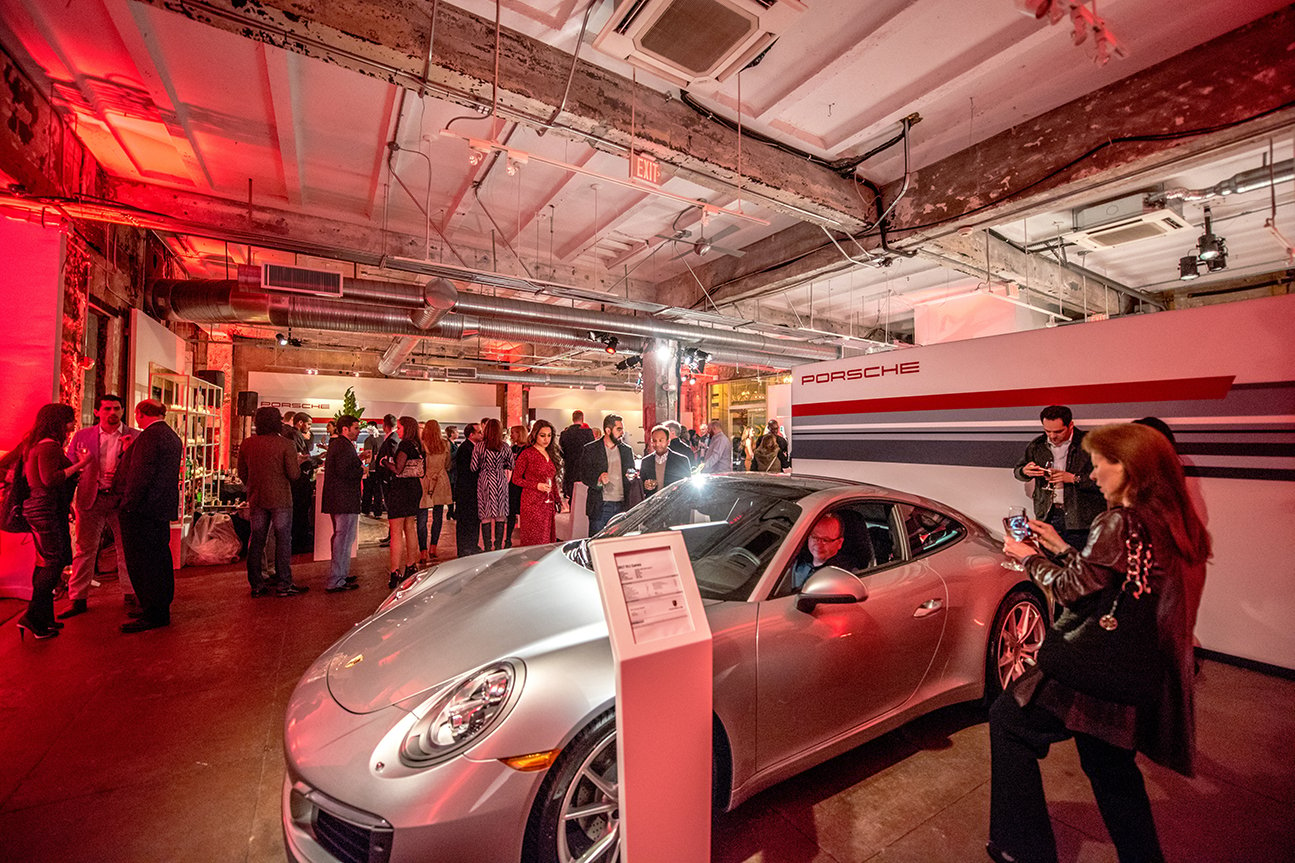 Attendees admired the new 2017 Porsche 911 Carrera in GT Silver. 