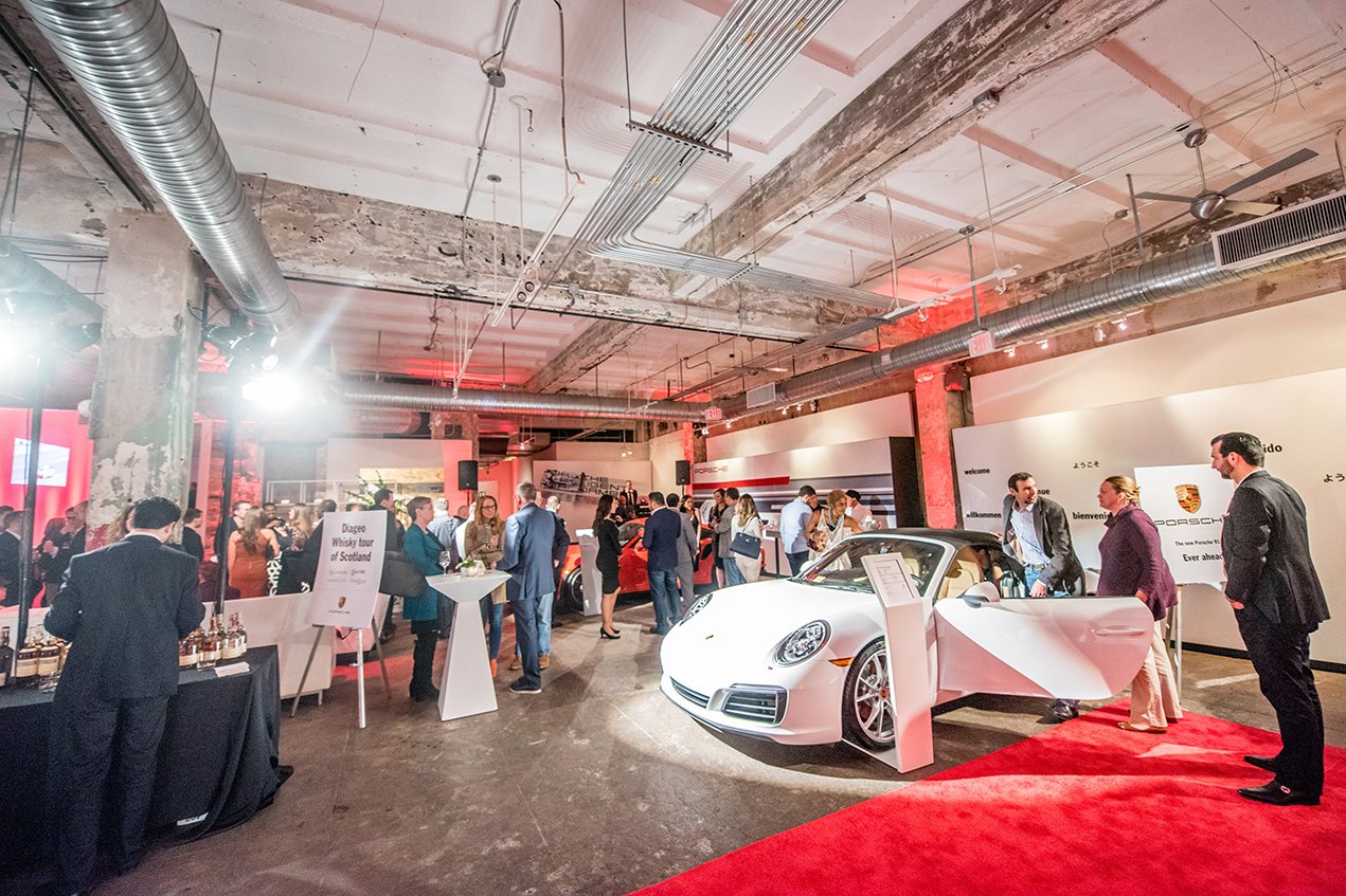 Guests sampled bites from Ridgewells Catering, participated in a whiskey tasting by Diageo, enjoyed music by Bruce Pike Productions, and experienced top-of-the-line Porsches. 