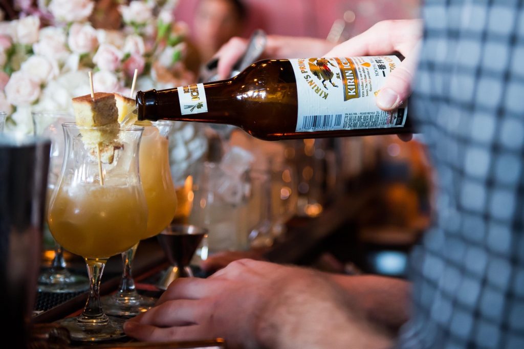 Kirin Ichiban Cherry Blossom Bread and Soda Beer Cocktail at Chaplins by Joy Asico - Washingtonian Cherry Blossom-Themed Cocktails