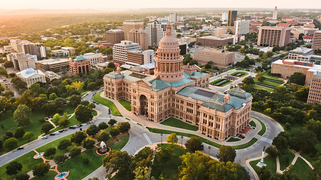 Austin, Texas. The Texas capitol is 20 feet taller than the one in DC.