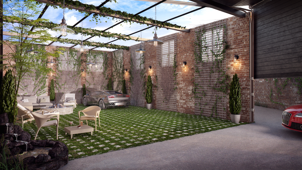 big mansion, Courtyard Rendering - Washingtonian big mansion, Courtyard Rendering