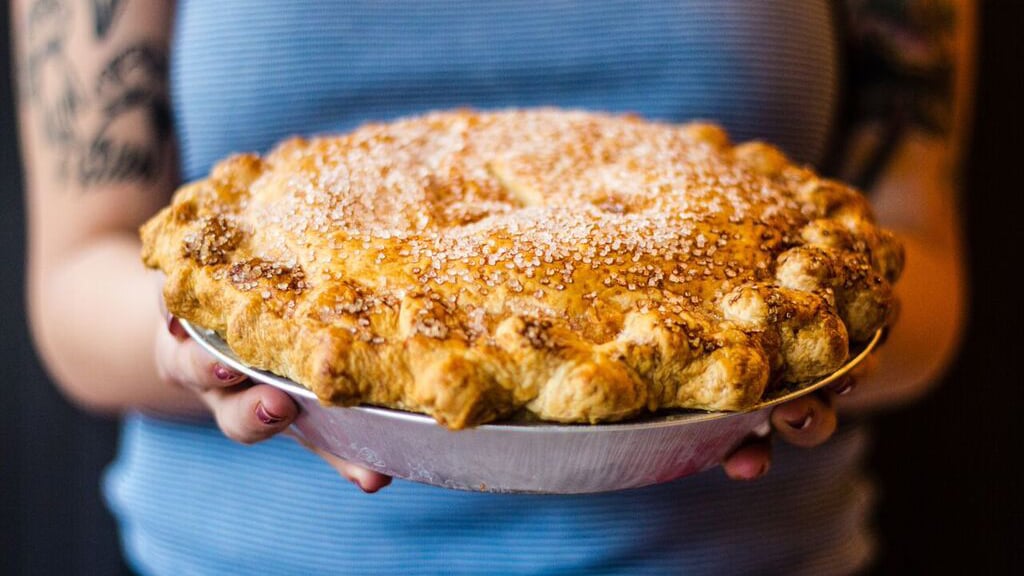 Pie, glorious pie! Indulge in Room 11's double-crusted apple pie on Pi Day, March 14. Photograph via Farrah Skeiky.