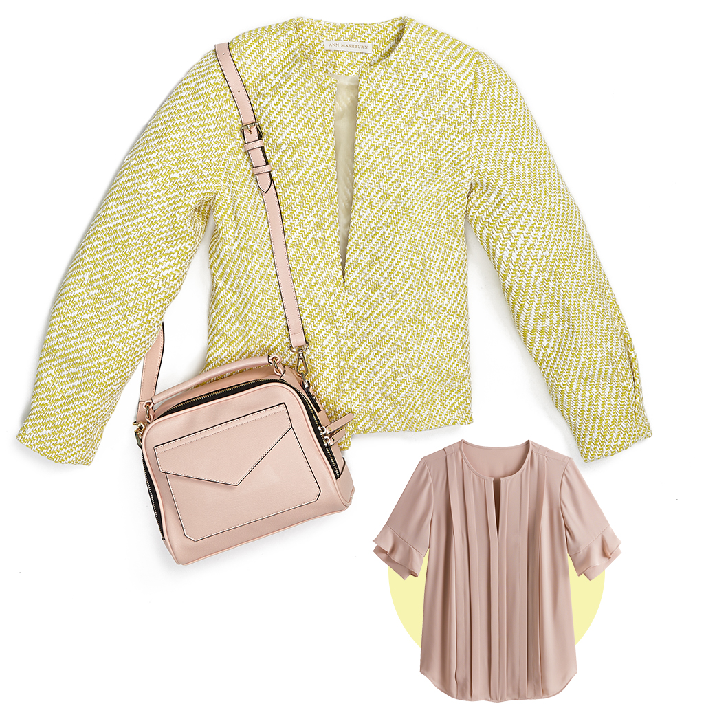 springcoats_weekendbrunch_yellowannmashburnjacket - Washingtonian Spring trend: pretty pastel jackets and purses.