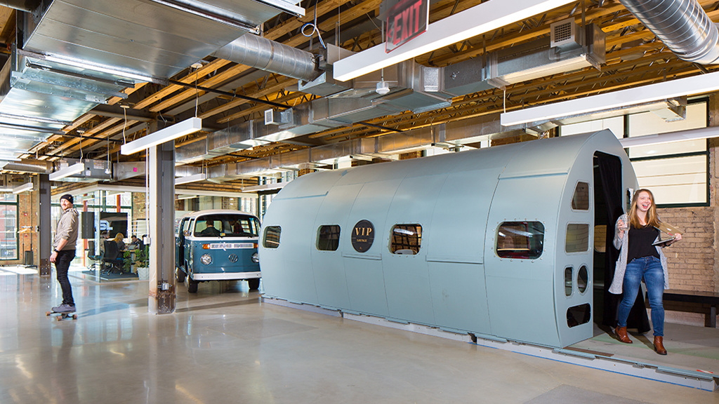 WeWork's tech incubator in a renovated Wonder Bread factory.