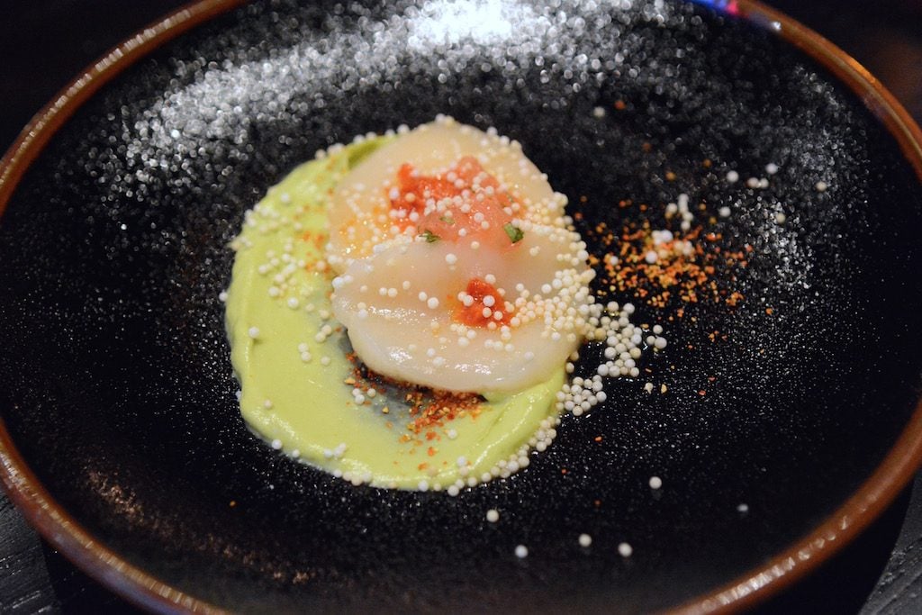 Diver scallop with grapefruit kosho.