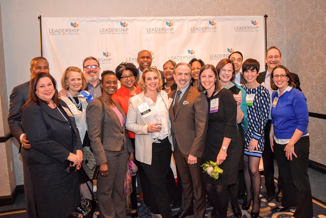 Howard-John Wesley (’15) of the Alfred Street Baptist Church, Rachel Kronowitz (’15) of Gilbert LLP, Lynne Ford (’15) of Calvert Investments, David Gorodetski (’15) of Sage Communications, Mel Greene (’15) of CareFirst, Kirra Jarratt (’15) of the DC Bar Foundation, Monroe Harrison (’15) of Gaylord National Resort, Stephanie Shain (’15) of the Washington Humane Society, Terri Copeland (’15) of PNC Financial Services Group, Ernesto Santalla (’15) President of Studio Santalla, Felicia Greer (’15) of Pepco Holdings, Jennifer Lockwood-Shabat (’15), CEO of the Washington Area Women's Foundation, Beth Blaufuss (’15), CEO of Archbishop Carroll High School, Clifford Yee (’15) of Raffa PC, Katherine Liola (’15), President of Concentric Private Wealth, Peter Shapiro (’15) of Prince George’s County Revenue Authority, and D.C. Councilmember Brianne Nadeau (’15)