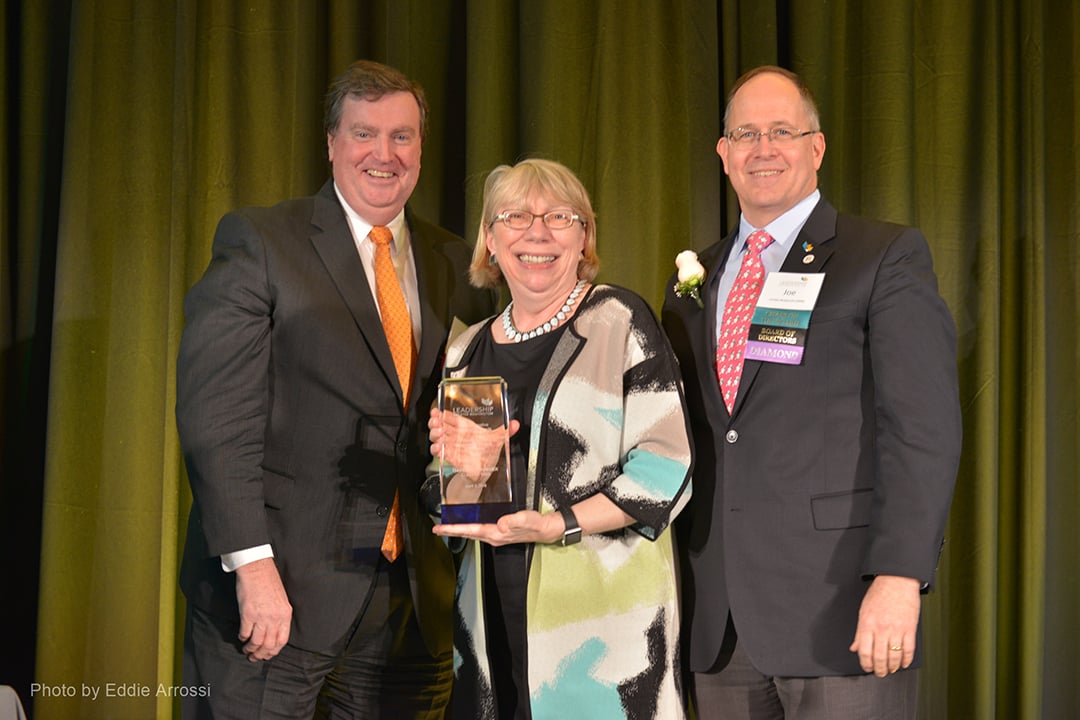 LGW President & CEO Doug Duncan (’15), Barbara Krumsiek (’98), LGW’s 2016 Private Sector Innovative Leader of the Year, and LGW Board Chairman Joe Budzynski (’06).