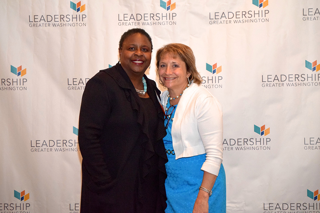 Former LGW Board Chairs Artis Hampshire-Cowan (’89) and Julie Rosenthal (’02) of JR Communications.