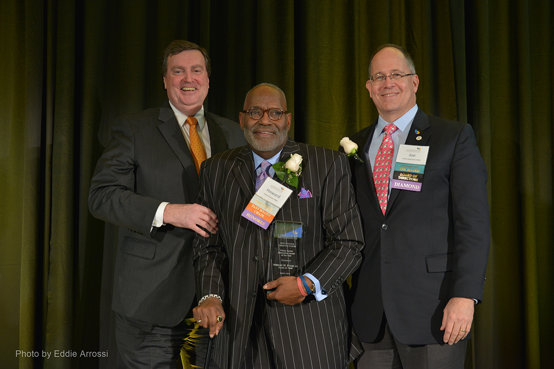 LGW President & CEO Doug Duncan (’15), Howard W. Stone, Jr., LGW’s 2016 Public Sector Innovative Leader of the Year, and LGW Board Chairman Joe Budzynski (’06)