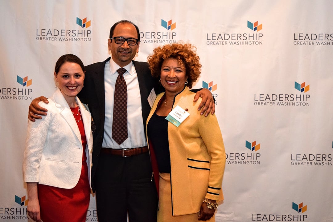 Margarita Rozenfeld (’10) CEO of Incite International, Daniel Flores (’10) of the Greater Washington Board of Trade, and Carolyn Walker (’10) CEO of TDP, LLC.