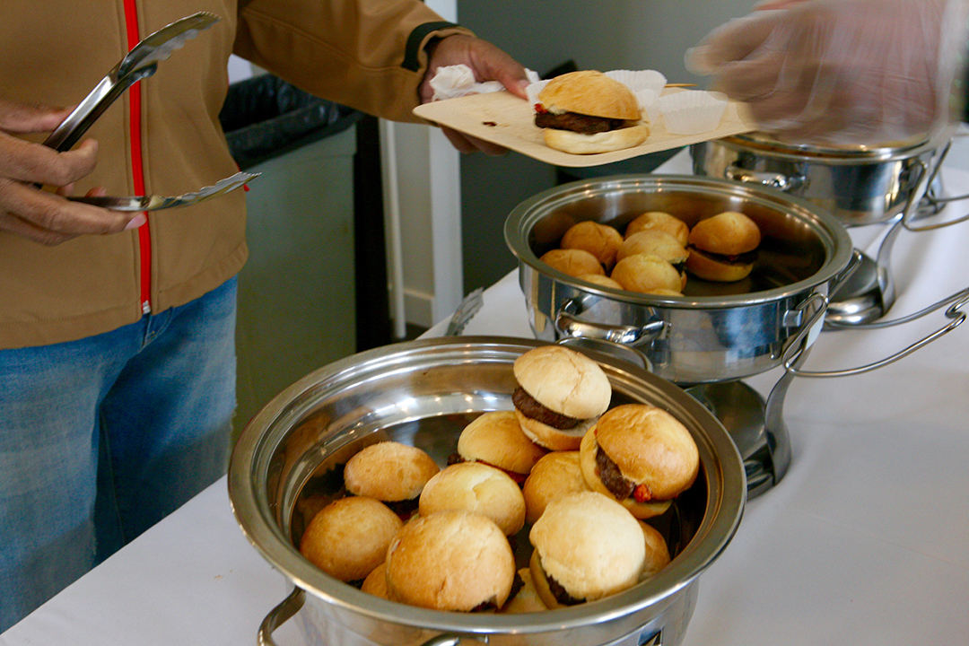 Guests enjoyed sliders by Joe Burke catering. 