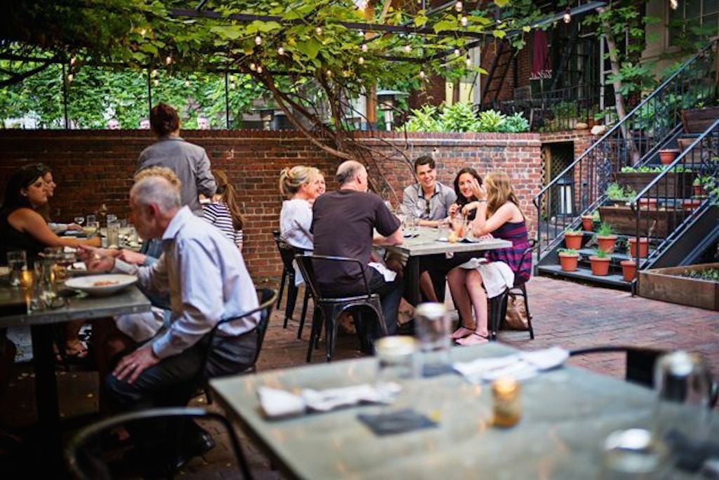 Find a respite from the workday on Iron Gate's patio, open for lunch. Photograph by Scott Suchman.