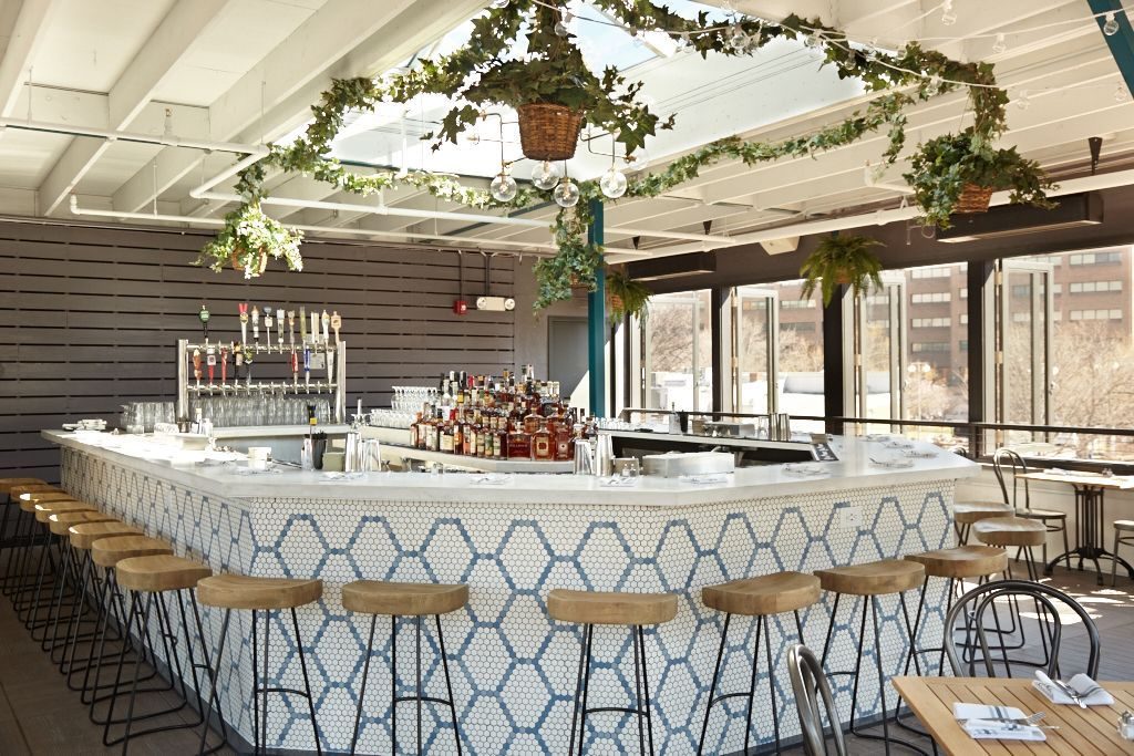 TakodaBar - Washingtonian Brunch in a rooftop beer garden at Takoda. Photograph by Jeff Elkins