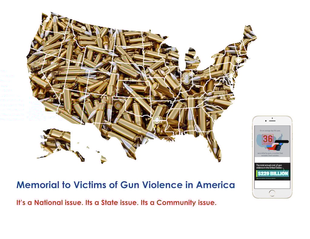 05262016-gun-memorial - Washingtonian The gun-violence memorial would have an accompanying app.