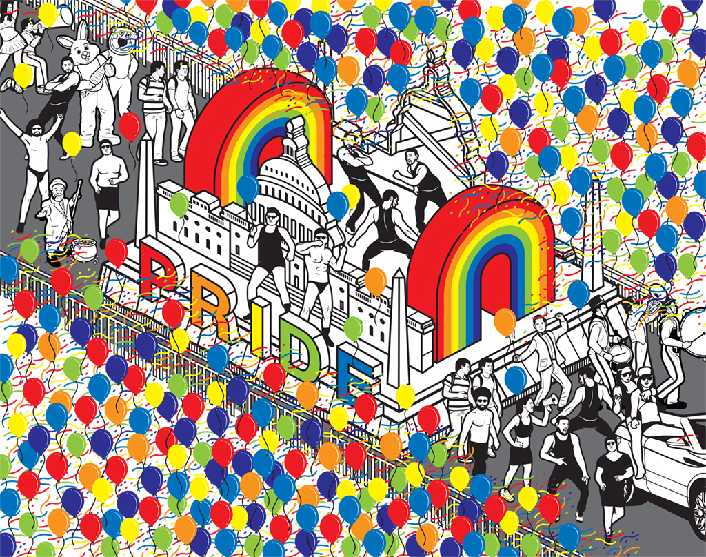 2016_June-washingtonian-guide-pride-festival - Washingtonian Best of Washington. Illustration by T.M. Detwiler.