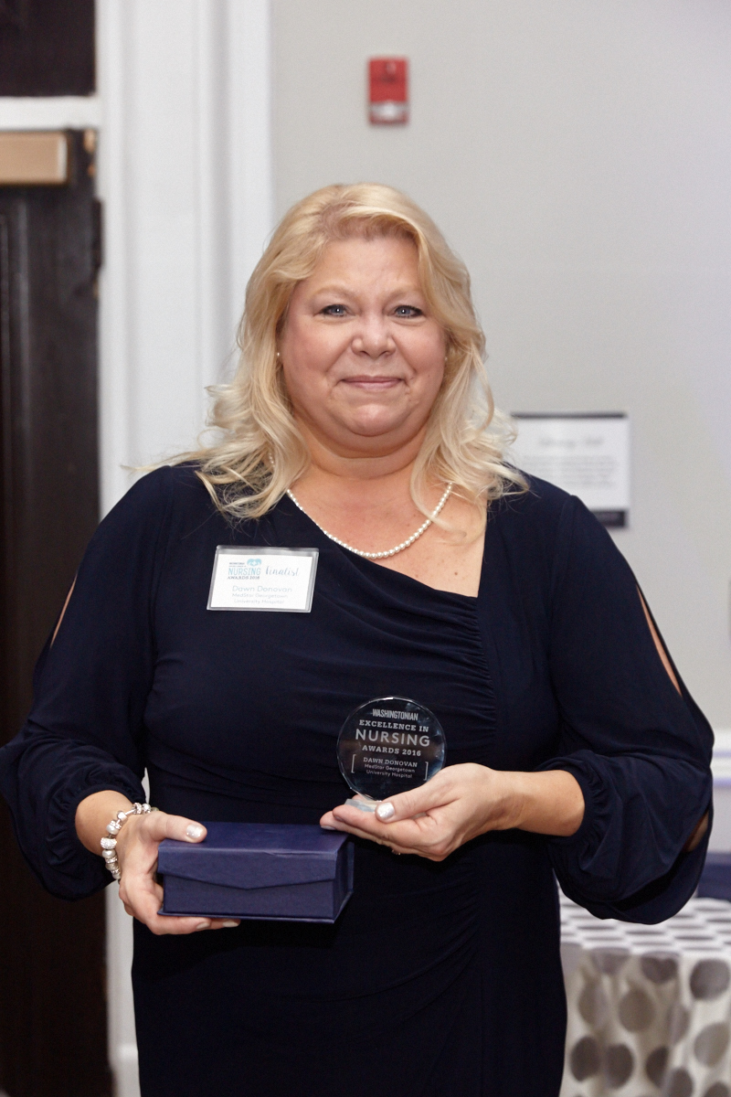 Dawn Donovan of MedStar Georgetown University Hospital received the Washingtonian Excellence in Nursing Award for nursing research and education. 