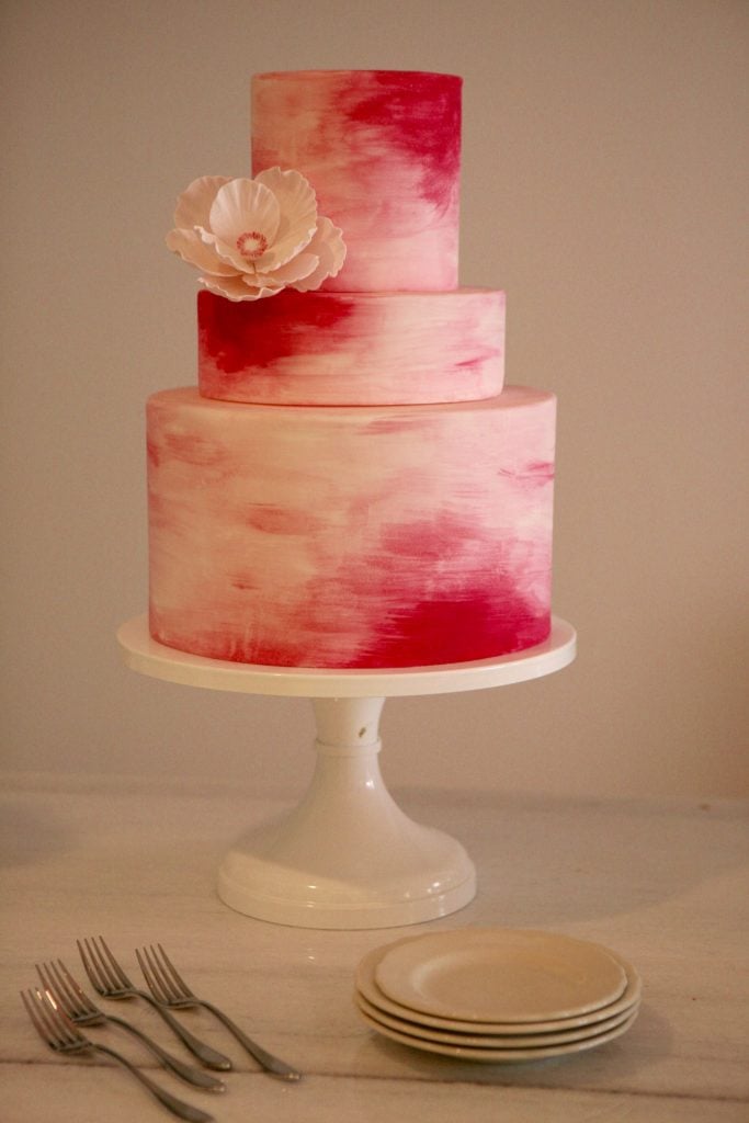 Brides-to-be can order artful wedding cakes through the shop. 