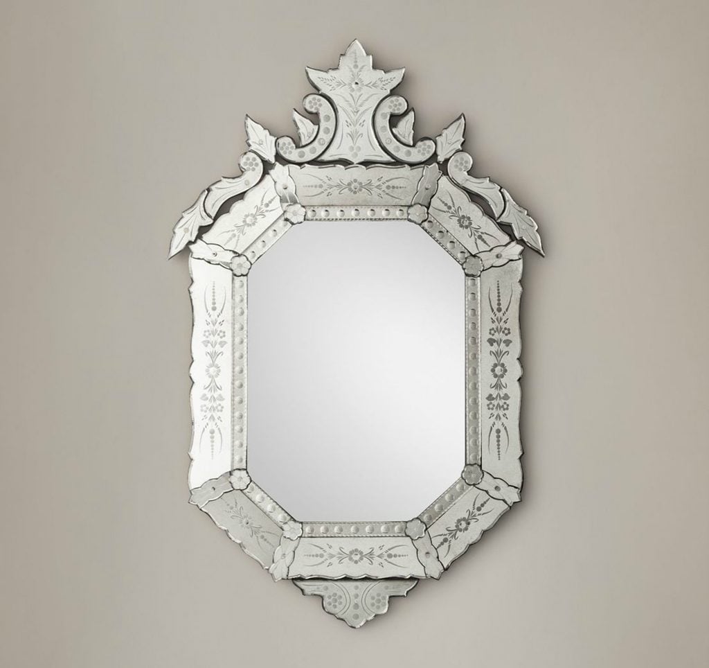 bathroom decor accessories Restoration-Hardware-1860s-french-rococo-etched-mirror