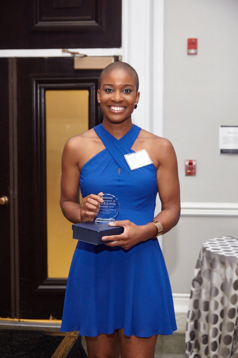 Modupeola Tosin Oluwole, a nurse at Children's National Health System, received the Washingtonian Excellence in Nursing Award in the mothers and children category. 