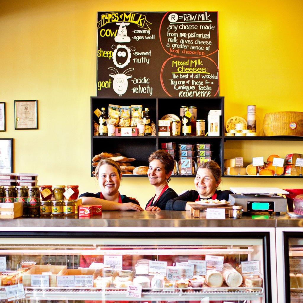 Cheesemongers (left to right) Molly Simpson, Amy Oleinick, and Robin Phillips. Photograph by Scott Suchman.