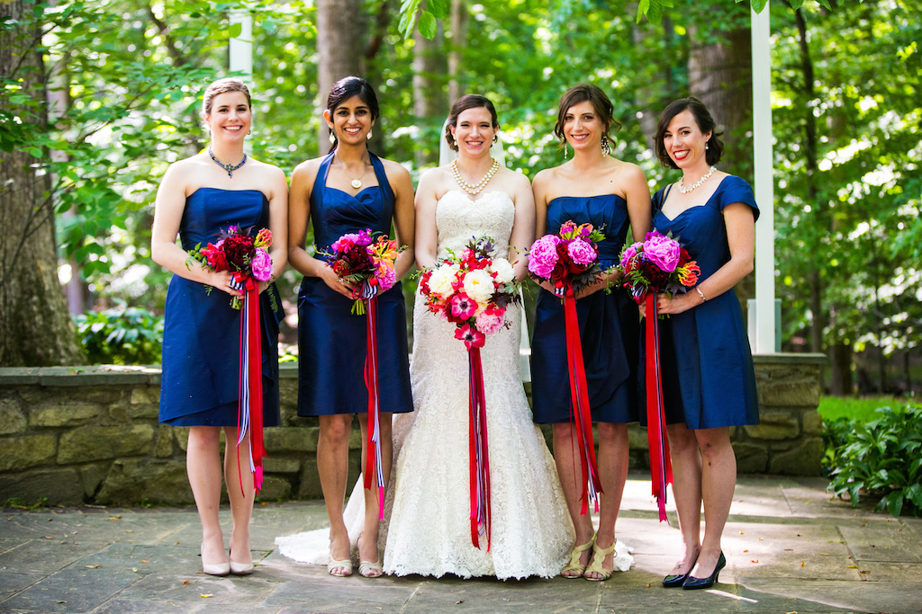 Navy and pink wedding guest dress on sale