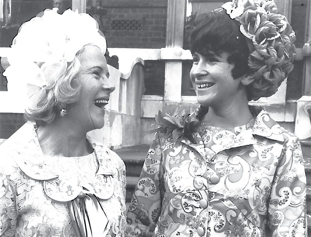 Fogel (right) and her mother, Joyce, in London on Bonnie's wedding day. Photograph courtesy of Bonnie Fogel.