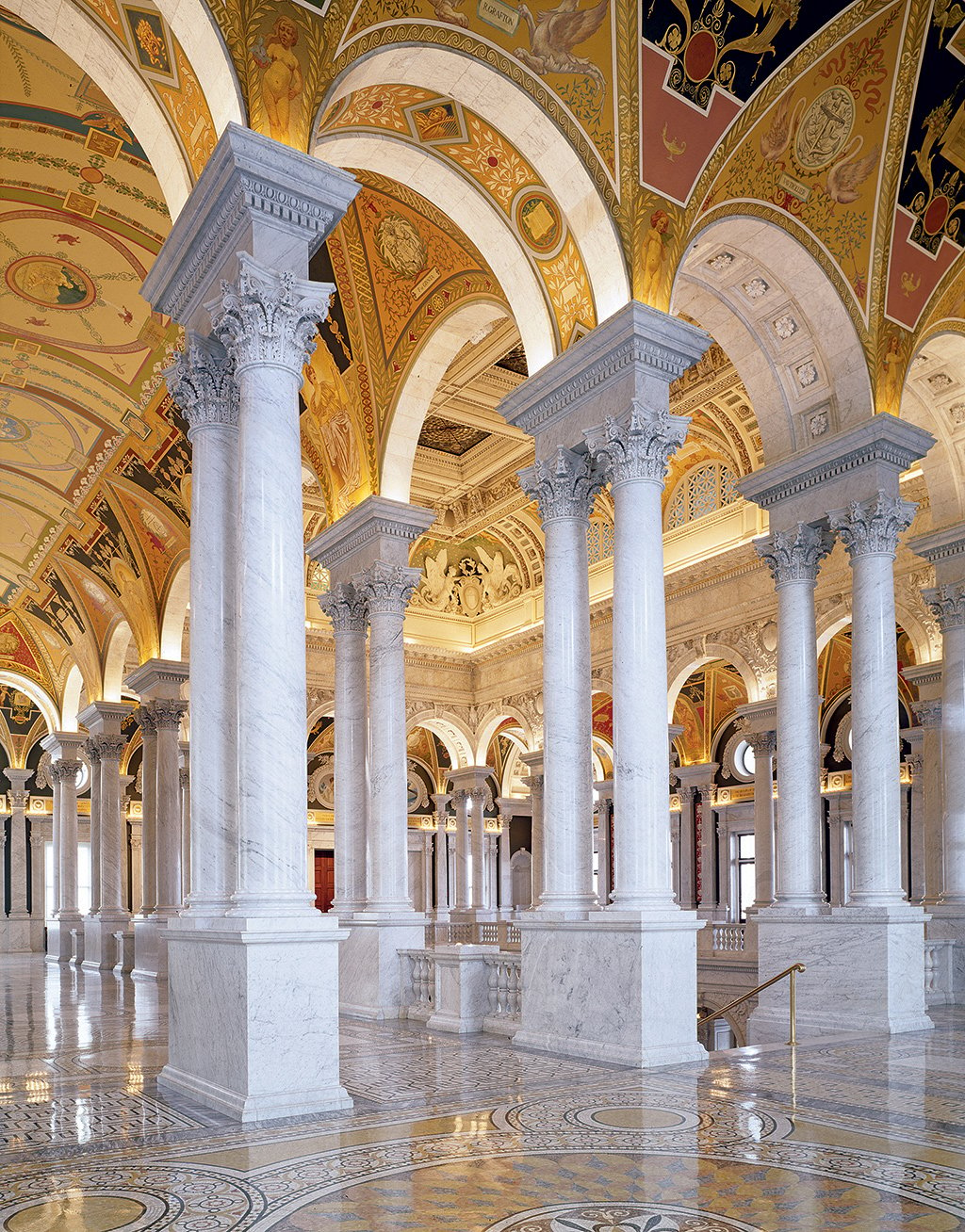 Soaring columns and exquisite marble floors make the Library of Congress especially photo-worthy. Photo by Carol M. Highsmith.