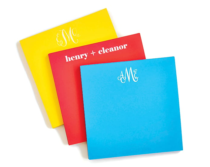 Personalized notepads,  each at Haute Papier.