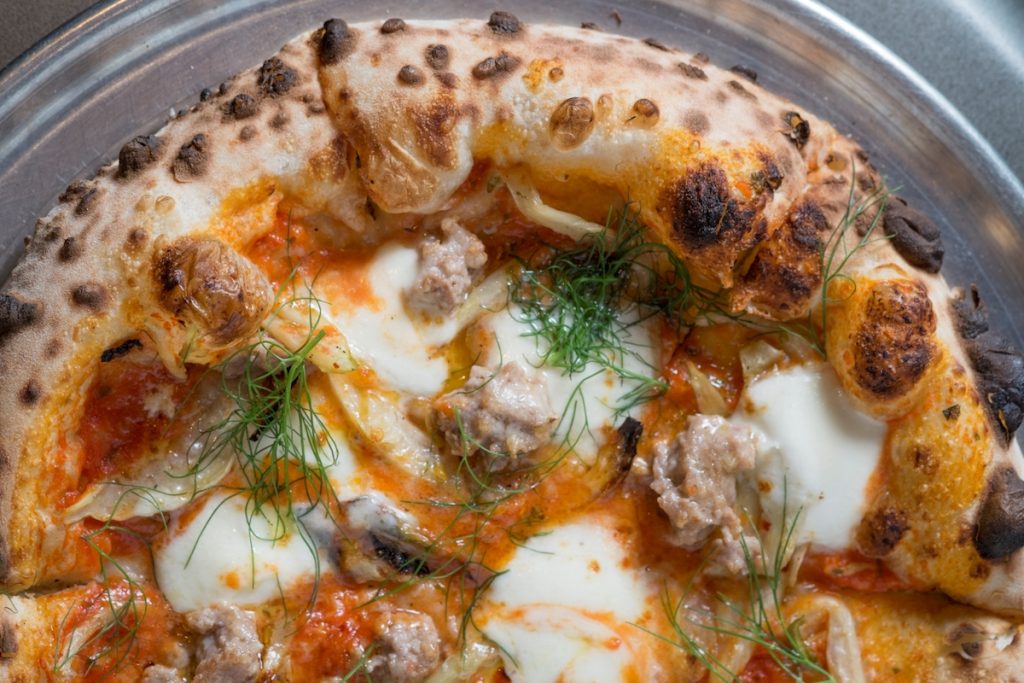 PizzeriaVetri_Salsiccia - Washingtonian Philly-based restaurateur Marc Vetri opens a casual Neapolitan pizza shop on 14th Street. Photograph courtesy of Pizzeria Vetri