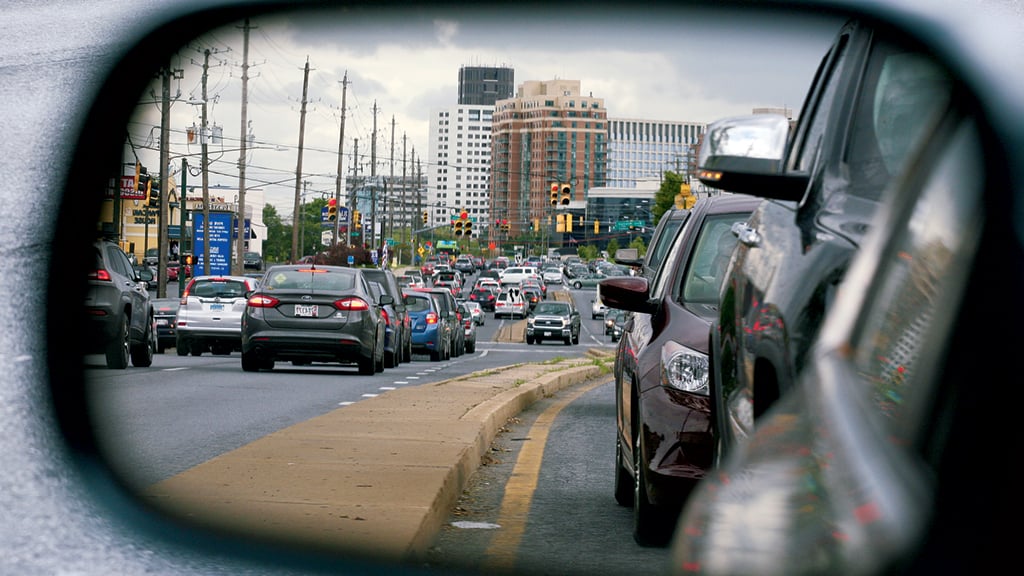 Can Rockville turn its strip into a Champs-Élysées? Not with a plan making it wider than I-270. Photograph by Evy Mages.