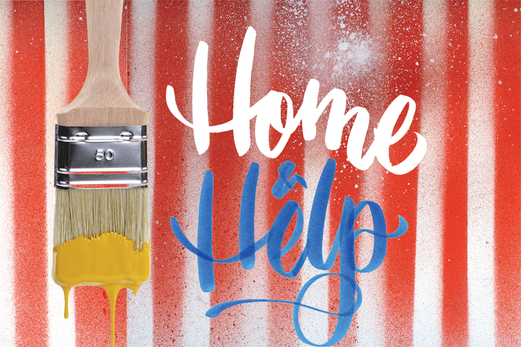 best-of-washington_home-and-help - Washingtonian Typography and flag pattern by Brian Kaspr; photograph of paintbrush via iStock. (June 2016/Best of Washington)