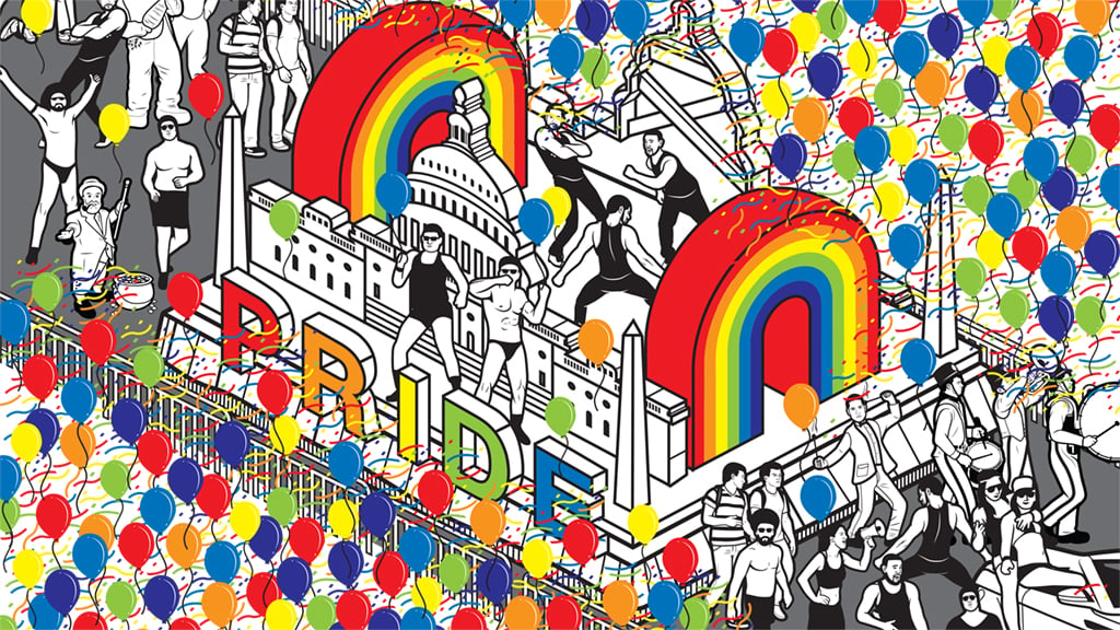 Capital Pride Festival. Illustration by T.M. Detwiler.