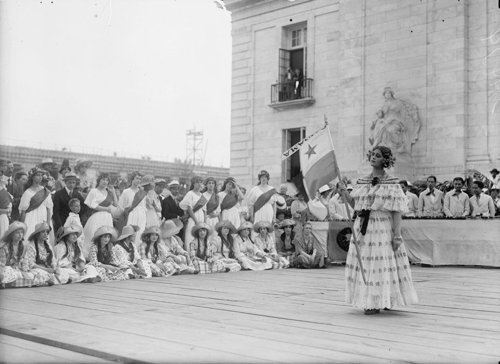 A group representing Panama during the 1918 Fourth of July celebration in DC. Photograph via Harris & Ewing Collection (Library of Congress).