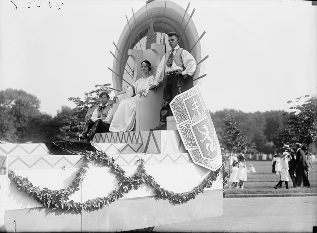 A parade float in 1919 representing Czechoslovakia. Photograph via Harris & Ewing Collection (Library of Congress). 