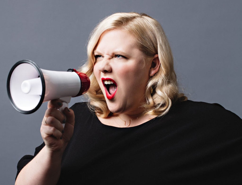 Feminist, writer, and fat acceptance movement activist Lindy West reads from her essay collection Shrill at Kramerbooks Tuesday.