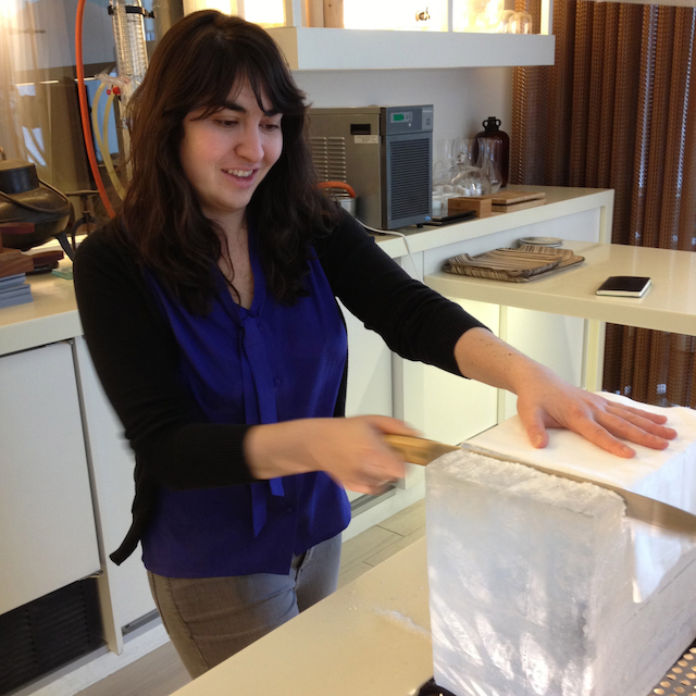 sidman-knife - Washingtonian Sidman, cutting some artisanal ice.