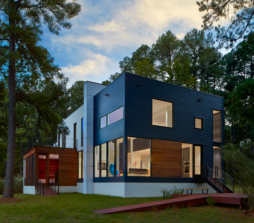waterfront-eastern-shore-home-outside-view - Washingtonian DC Home Redesign: Gurney included exterior ramps and a lower-level master bedroom in the new design to allow the owners to age in place. Photograph by Anice Hoachlander/Hoachlander Davis Photography.