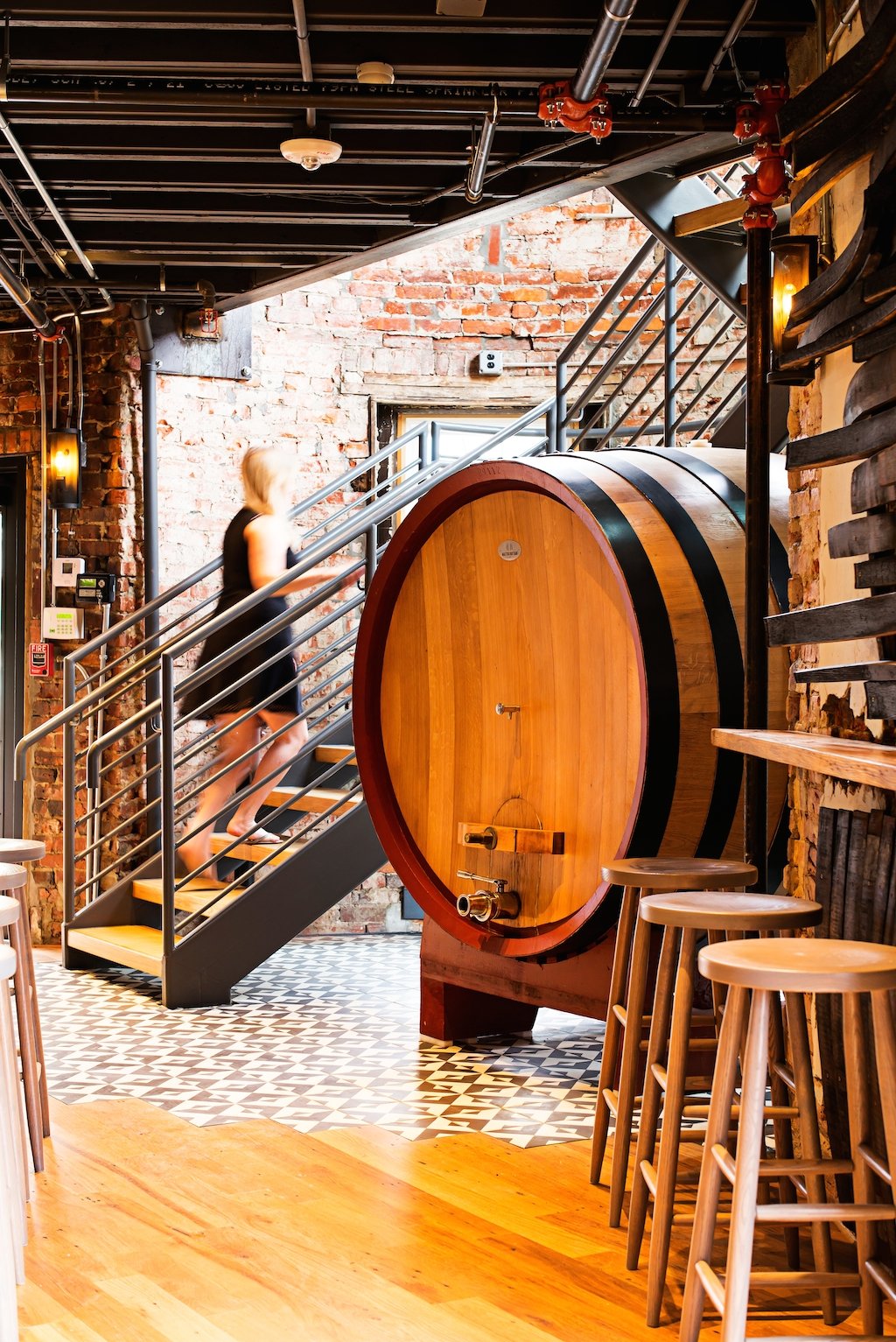 New DC Restaurants: A 660-gallon barrel is used to ferment and produce hard cider on property at Anxo. Photograph by Scott Suchman.