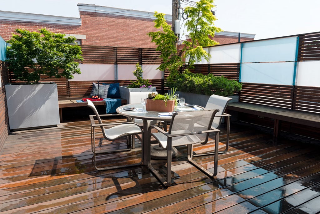 Capitol Hill roof deck inspiration: Horizontal wooden slats fit with the Zen vibe of the rest of this house. Photographs by Andrew Propp.