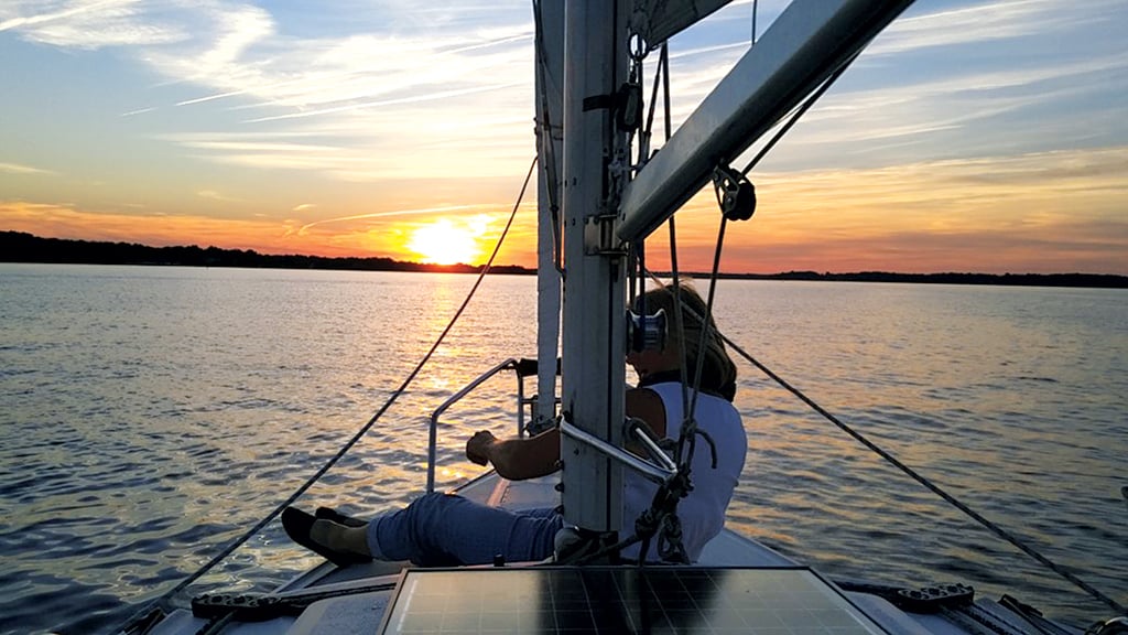 chesapeake-bay-trimarans-sail-boats-dragonfly - Washingtonian The <em>Dragonfly</em>. Photograph courtesy of Chesapeake Sailing Tours.
