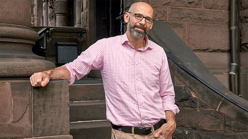 David Plotz, outside the Brewmaster’s Castle in Dupont, sees a media business in curiosities and wonders, like his new venture Atlas Obscura. Photograph by Jeff Elkins.